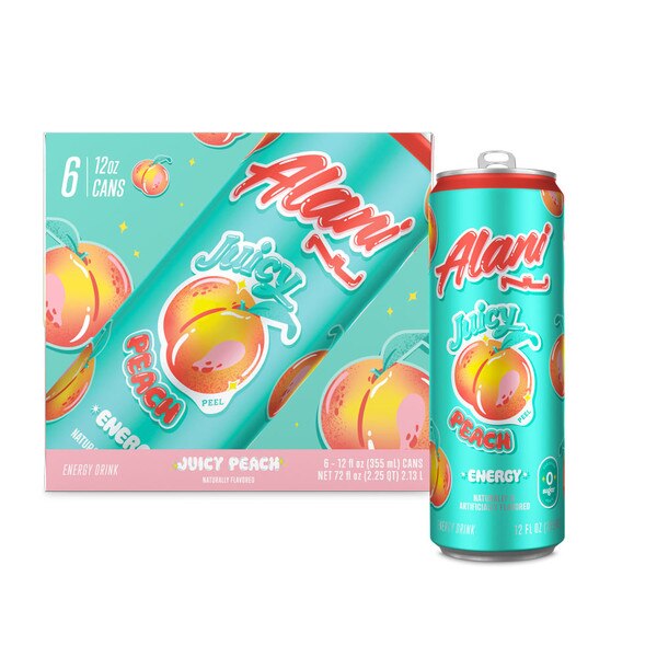 ALANI ENERGY JUICY PEACH ROTATE 12OZ 4/6PK